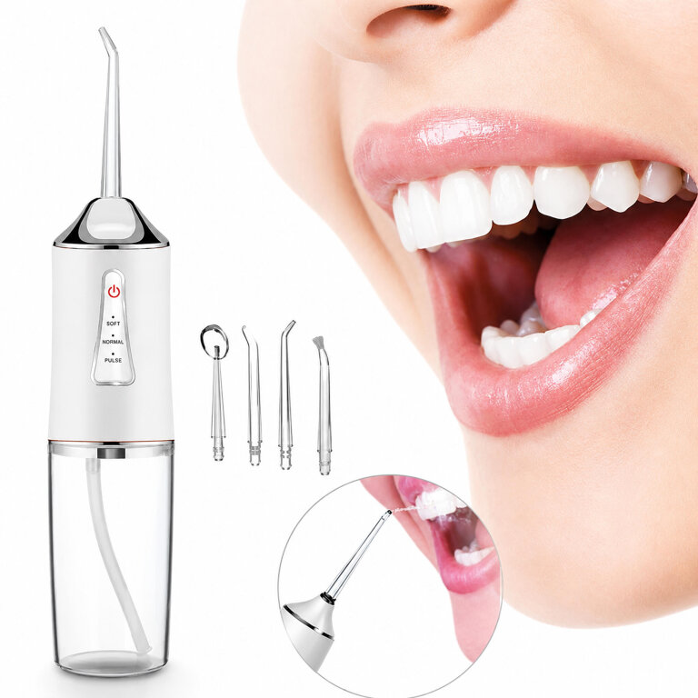 Irygator do Zębów Bezprzewodowy Dentystyczny Mocny 4 Dysze 3 Tryby 230 ml (3)