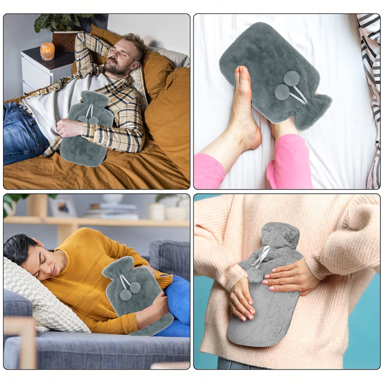 Mały Termofor na Wodę 0,5L w Pokrowcu Pluszowy Ogrzewacz Gumowy w Sweterku (7)