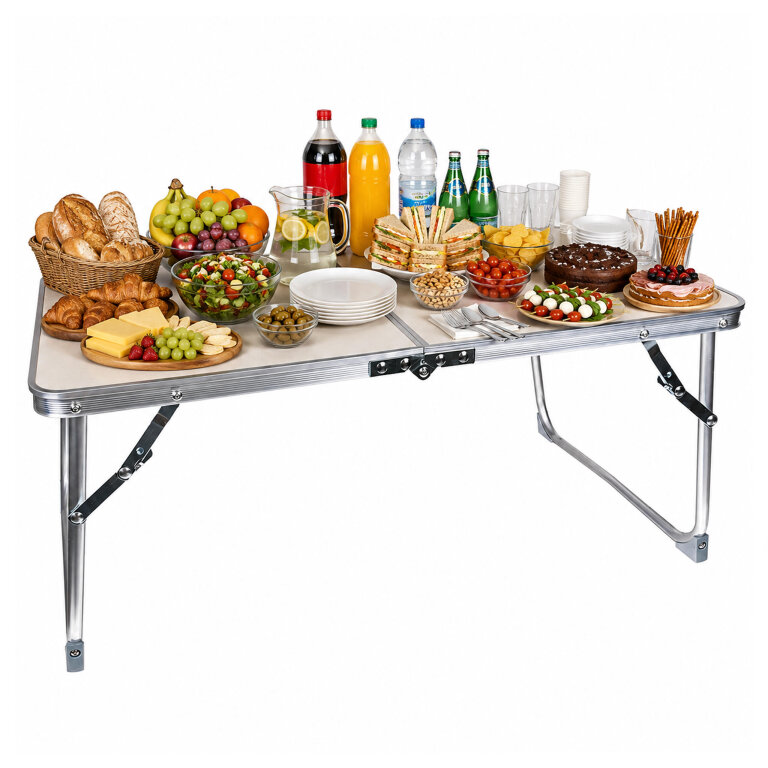 Stolik Turystyczny Składany Aluminiowy Przenośny Biwakowy Wędkarski 61x41cm (2)