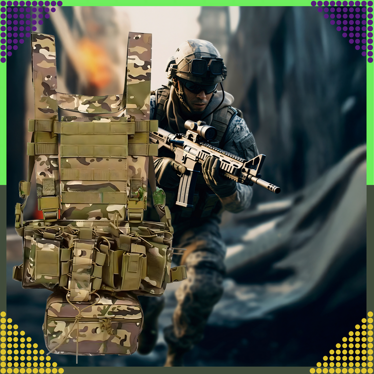 Kamizelka Taktyczna Wosjkowa Ochronna Molle Lekka Airsoft Zasobnik Asg (11)