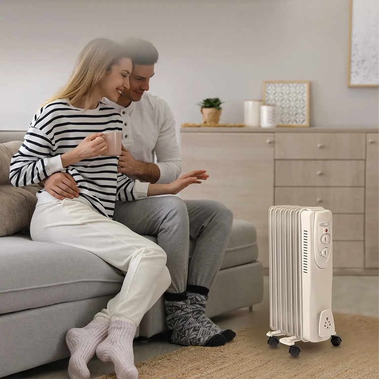 Grzejnik Olejowy Elektryczny Termostat Energooszczędny 1500W 7 Żebrowy Duży (11)
