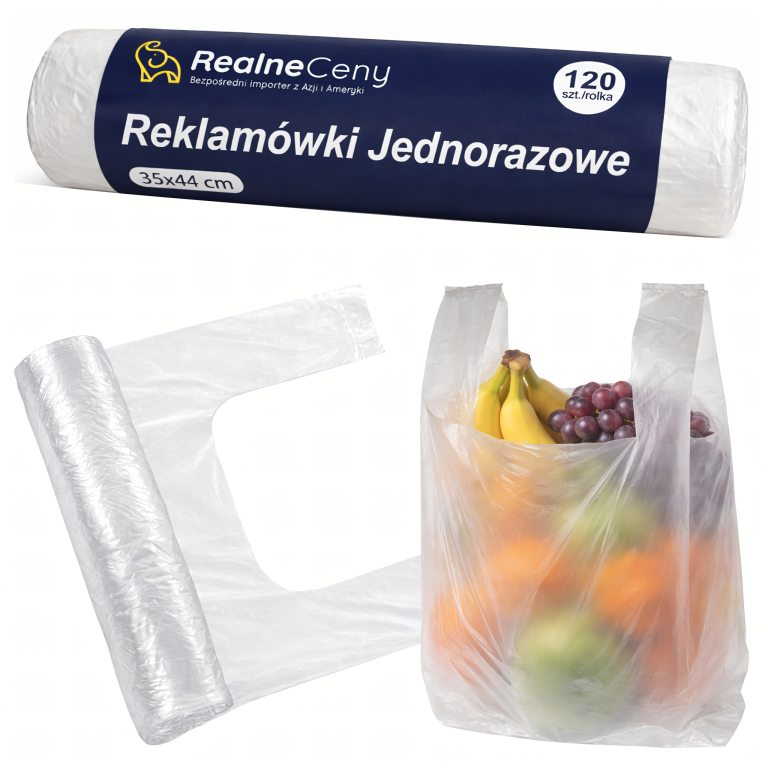 Reklamówki Foliówki Zrywki Foliowe Jednorazowe 44x35cm Rolka 120szt Mocne  (1)