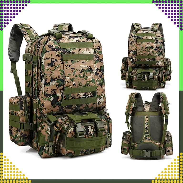 Plecak Szkolny Podróżny Taktyczny 4w1 Wojskowy Turystyczny Survival 50L (4)