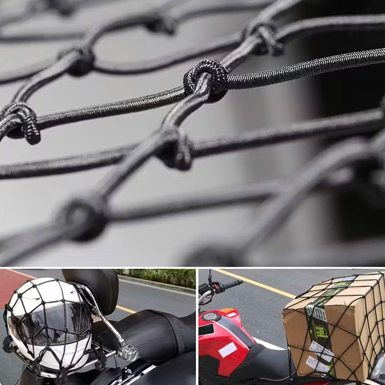 Siatka Guma Bagażowa na Kask Kufer Quad Motocyklowa Rowerowa Haki 30x30cm  (10)