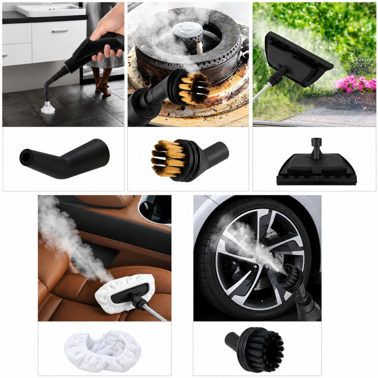 Myjka Parowa Odkurzacz Parowy Parownica 1200W do Czyszczenia Domu Auta Mop (4)