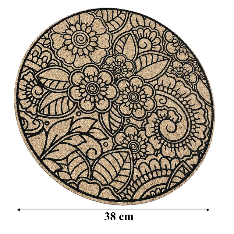 Podkładka Mata na Stół Blat pod Talerz Stołowa Okrągła Boho Ochronna 38 cm (4)