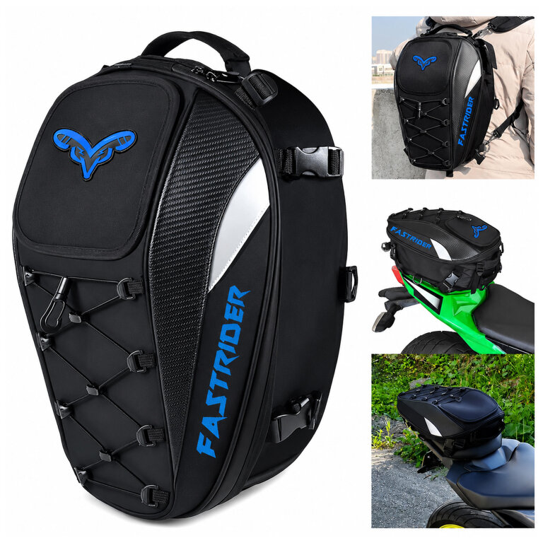 Plecak Motocyklowy Torba na Kask Siedzenie Wodoodporny Pokrowiec Sakwa 45L (8)