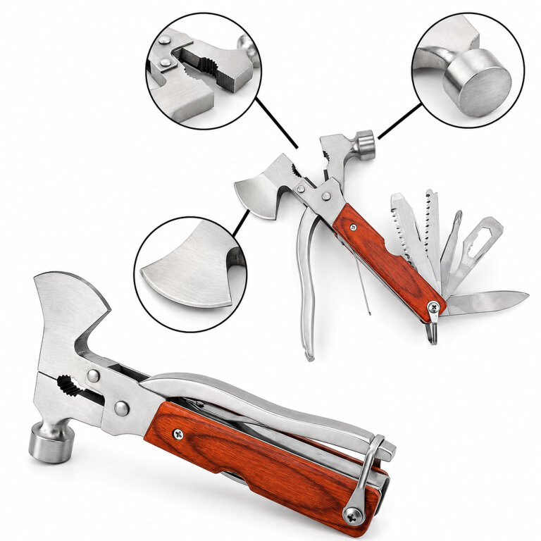 Narzędzie Wielofunkcyjne Multitool Scyzoryk Piła Młotek Siekiera Etui Stal (5)