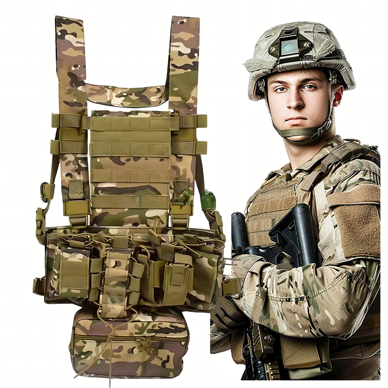Kamizelka Taktyczna Wosjkowa Ochronna Molle Lekka Airsoft Zasobnik Asg (1)