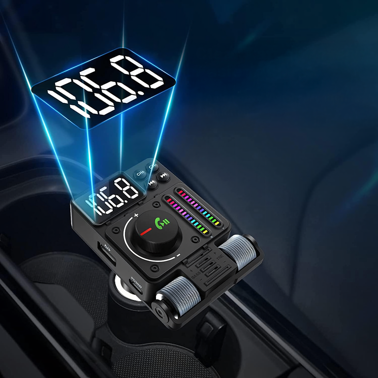 Transmiter Samochodowy Nadajnik Radio Fm Bluetooth 5.3 PD 30W Ładowarka  (7)
