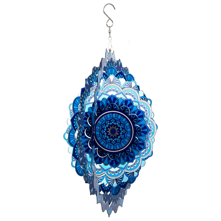 Wisząca Błystka Ozdoba Łapacz Wiatrowa 12” Mandala 3D do Ogrodu Pokoju  (2)