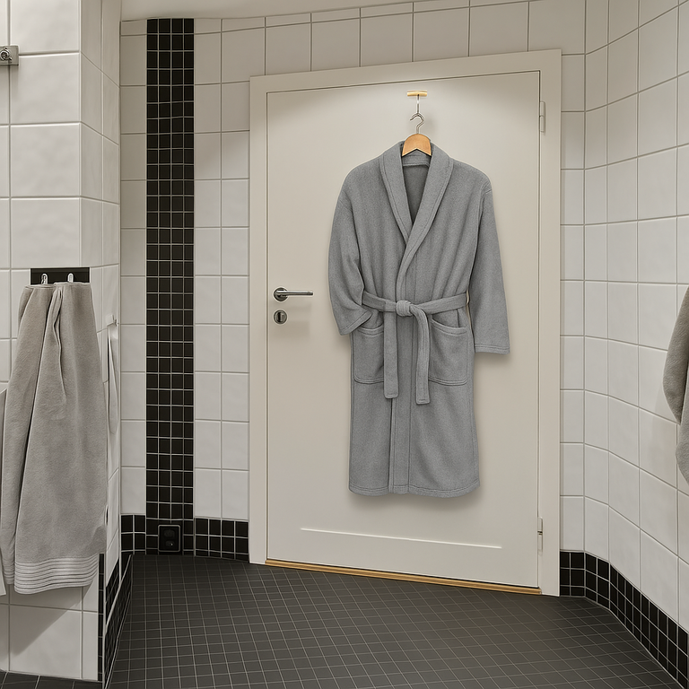 Szlafrok Damski Hotelowy Klasyczny Wygodny Ciepły Wiązany Miękki Szary (3)