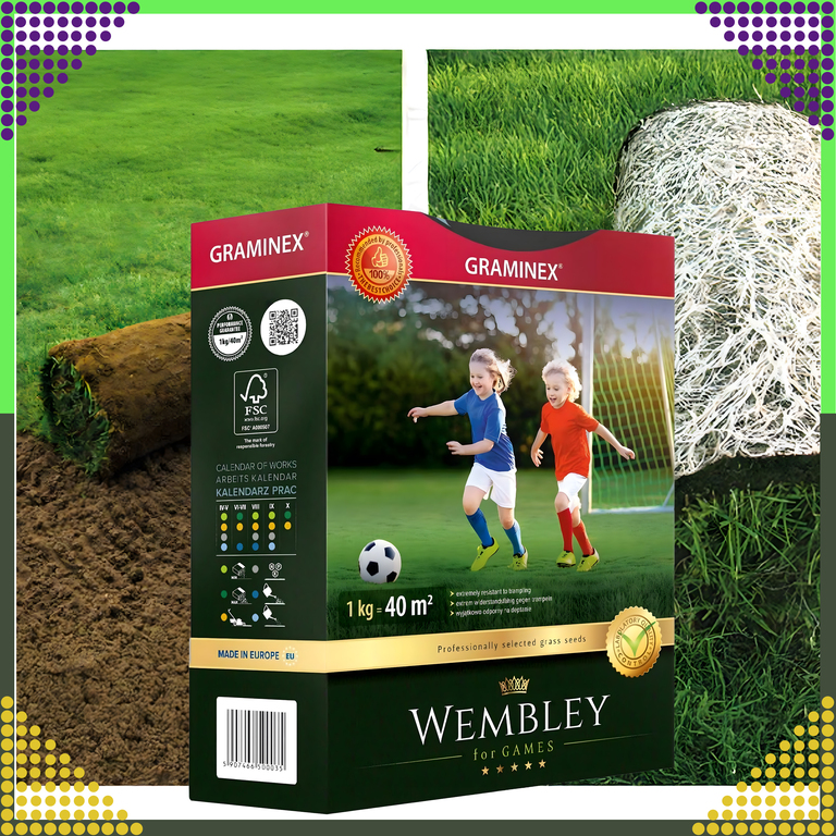 Premium Trawa sportowa sportowa boiskowa WEMBLEY 1kg 40m trawnik sportowy (2)