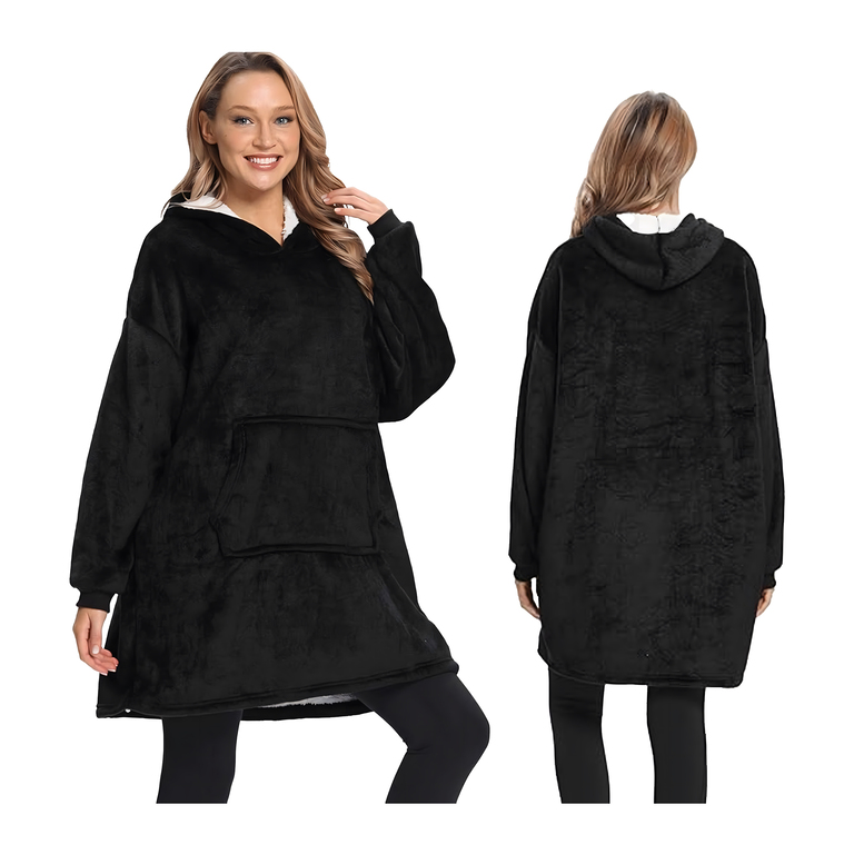 DUŻA BLUZA KOC KOCOBLUZA OVERSIZE GRUBA Z KAPTUREM SZLAFROK DAMSKA MĘSKA (1)
