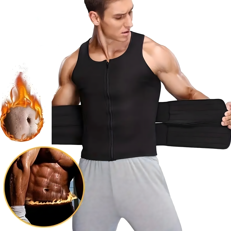 KAMIZELKA NEOPRENOWA FITNESS MĘSKA ODCHUDZAJĄCA SPORTOWA TRENINGOWA SAUNA M (10)