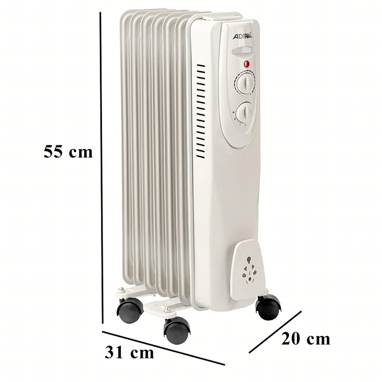 Grzejnik Olejowy Elektryczny Termostat Energooszczędny 1500W 7 Żebrowy Duży (6)