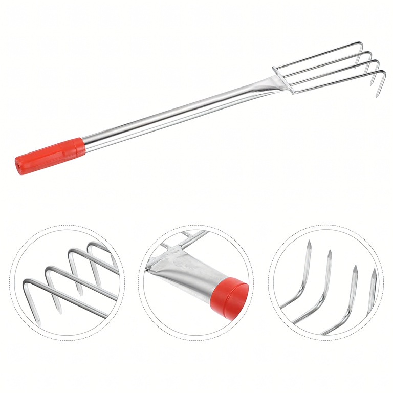 Grabki Ogrodowe Ogrodnicze Metalowe Pazurki do Grabienia Spulchniania 4 Zębne 106 cm (6)