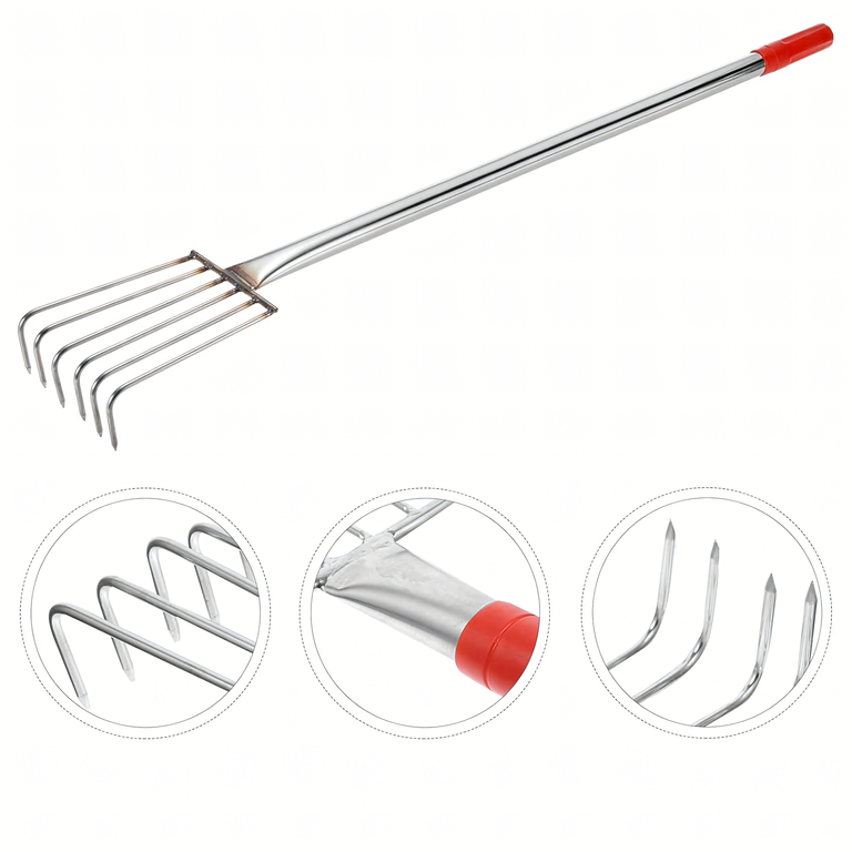 Grabki Ogrodowe Ogrodnicze Metalowe Pazurki do Grabienia Spulchniania 6 Zębne 106 cm (6)