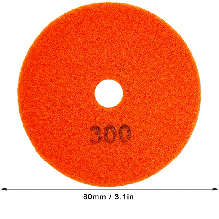 10x Tarcza Diamentowa Polerska 80mm do Szlifowania Gresu Płytek Na Rzep 300 (9)