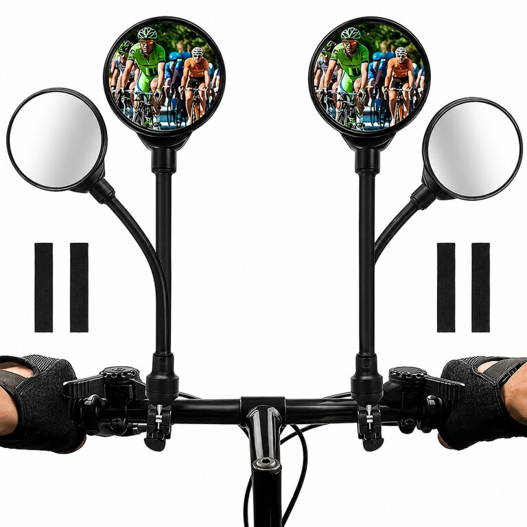 Lusterko Rowerowe Motocyklowe Wsteczne Okrągłe na Kierownicę Czarne 2szt (3)