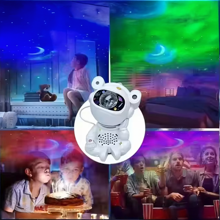 Projektor Gwiazd Astonauta Lampka Nocna Rzutnik dla Dzieci Kosmos Pilot USB (11)