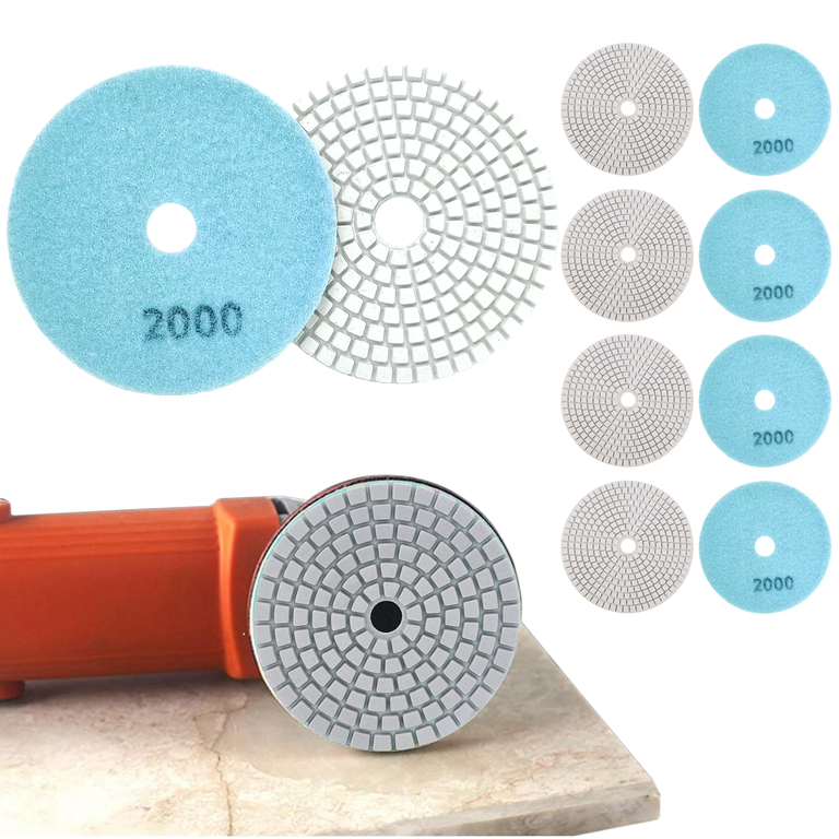 10x Tarcza Diamentowa Polerska 80mm do Szlifowania Gresu Płytek Na Rzep 2000 (2)