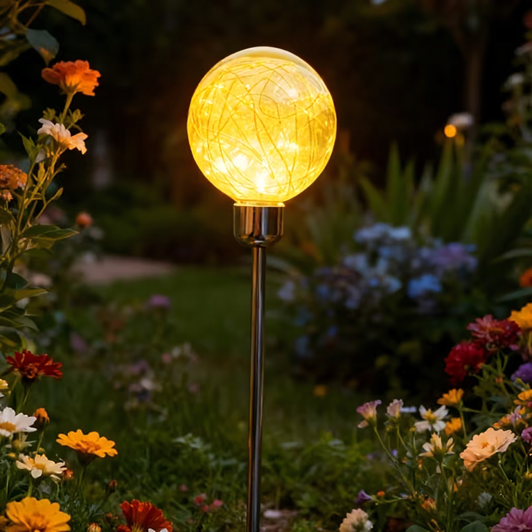 Lampy Lampki Solarne Ogrodowe Wbijane Lampa Led Kula Wodoodporne 4 szt  (6)