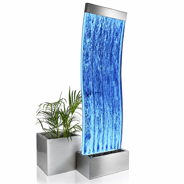 Wolnostojąca Ściana Ścianka Wodna Bąbelkowa Fontanna LED Kolory 183x50x28cm (2)