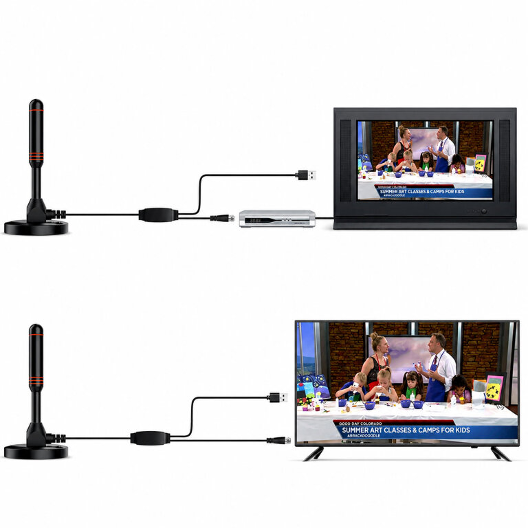 Antena Pokojowa Cyfrowa TV DVBT-2 HEVC Wzmacniacz Aktywna  MUX-8 4K Magnes (4)