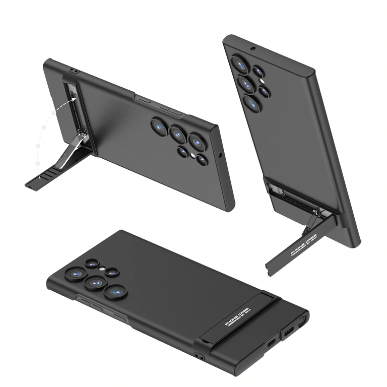 Plecki Etui Ochronne Cienkie z Podstawką do Samsung S24 Ultra Czarne (1)