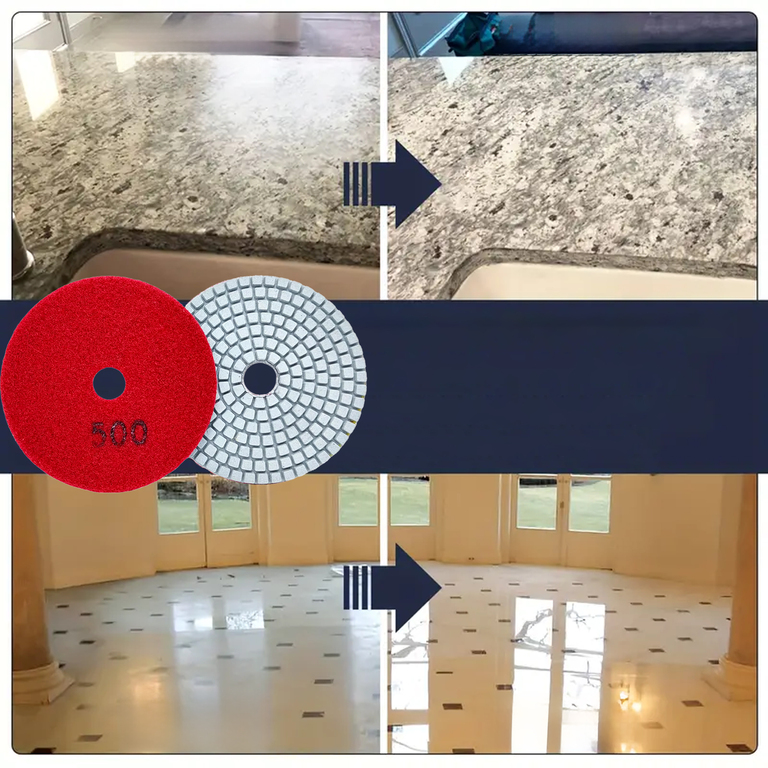 10x Tarcza Diamentowa Polerska 80mm do Szlifowania Gresu Płytek Na Rzep 500 (8)