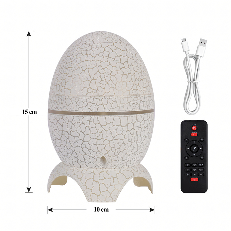 Projektor Gwiazd Jajo Dinozaura z Głośnikiem Galaktyki Lampka LED Nocna USB (7)