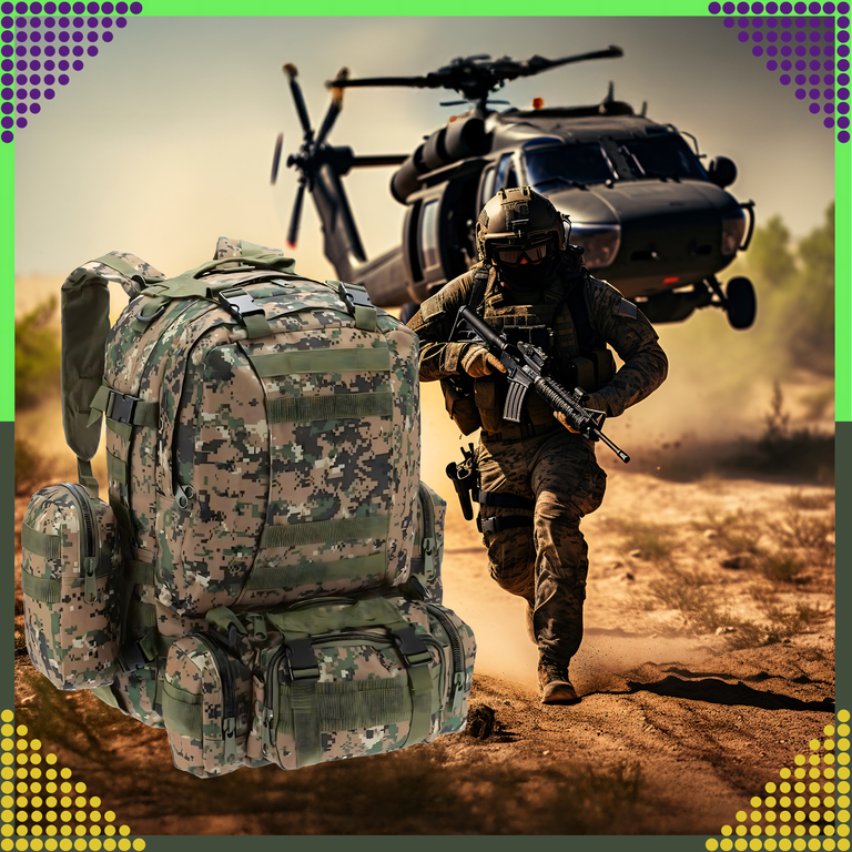 Plecak Szkolny Podróżny Taktyczny 4w1 Wojskowy Turystyczny Survival 50L (12)
