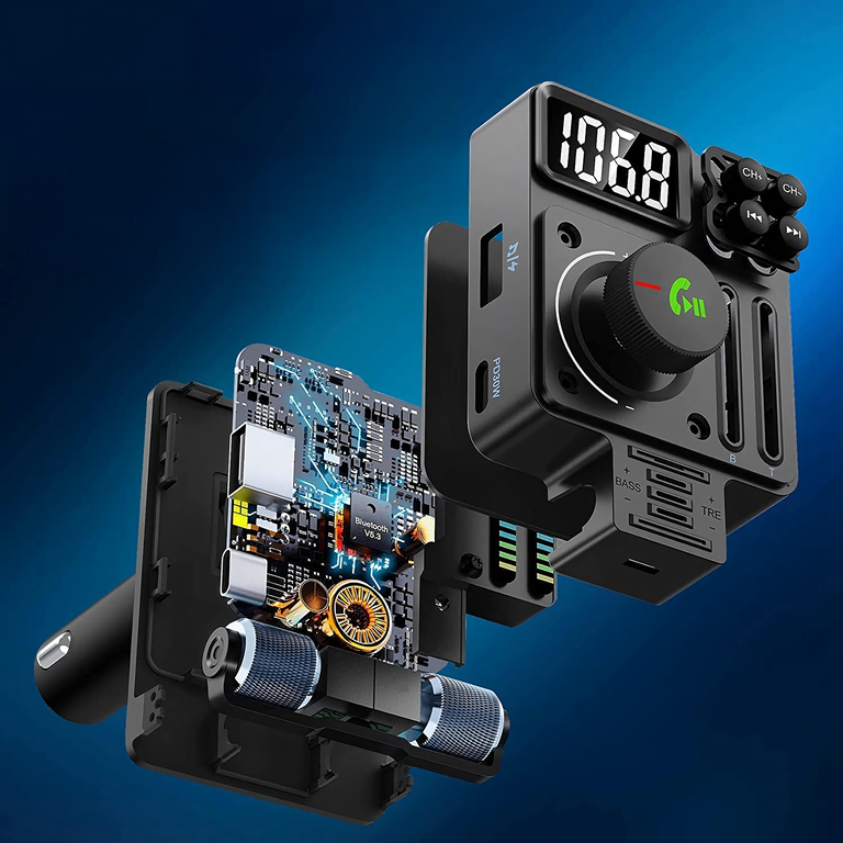 Transmiter Samochodowy Nadajnik Radio Fm Bluetooth 5.3 PD 30W Ładowarka  (6)