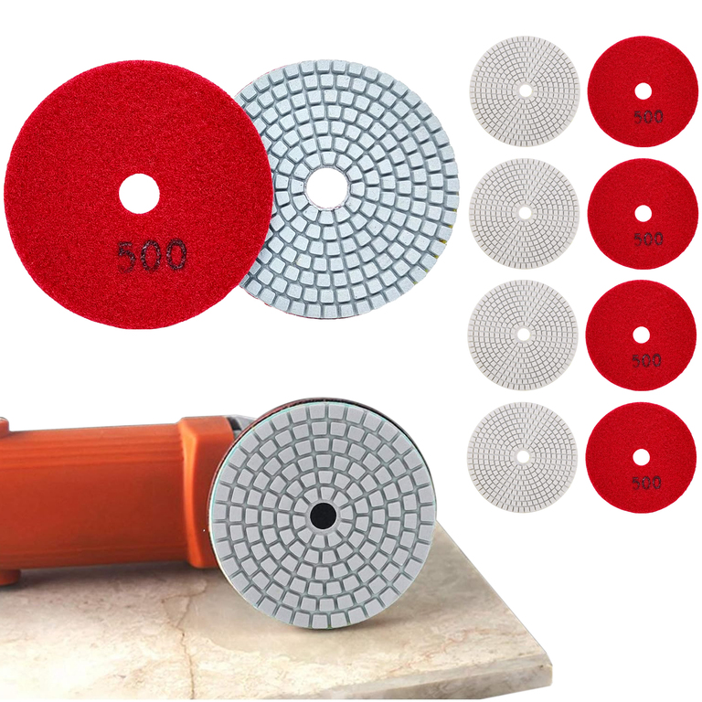 10x Tarcza Diamentowa Polerska 80mm do Szlifowania Gresu Płytek Na Rzep 500 (5)