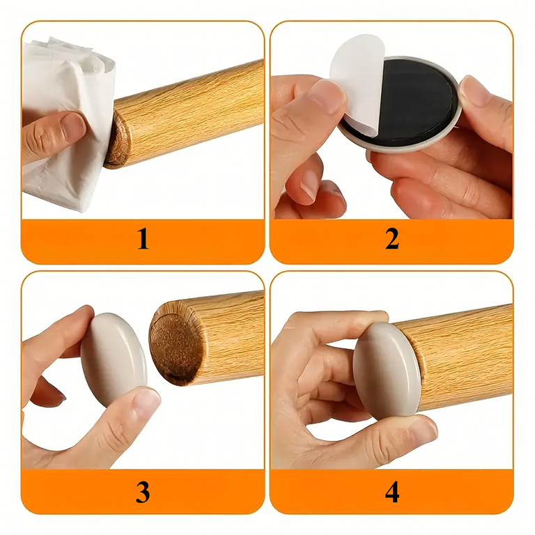 Podkładki Ślizgacze Okrągłe do Przesuwania Mebli Samoprzylepne 4,2 cm 8szt  (5)