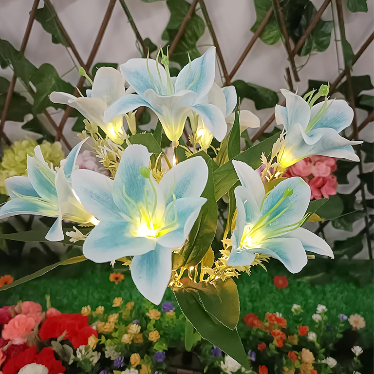 Lampa Solarna Ogrodowa Wbijna Kwiat Lilii Lilia Ozdoba Kwiaty Solarne Led (7)