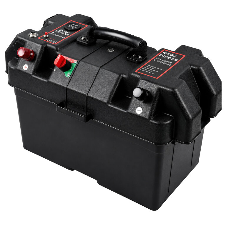 Pojemnik Skrzynka Akumulatorowa 12V Box na Akumulator z Woltomierzem 2x USB (3)