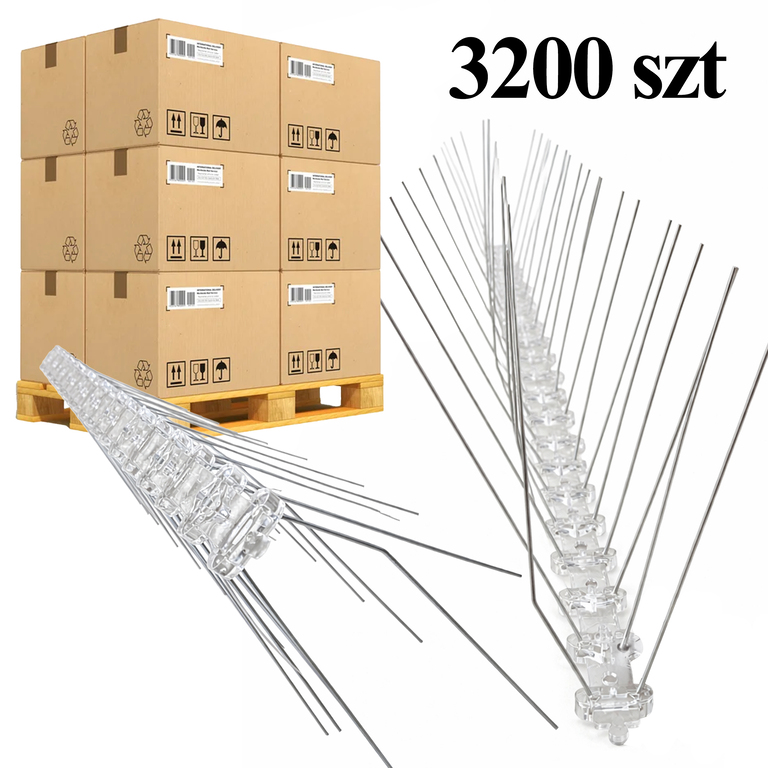 3200szt.x Metalowe Nierdzewne Kolce na Ptaki Gołębie Wróble na Parapet Gzyms 50 cm (1)