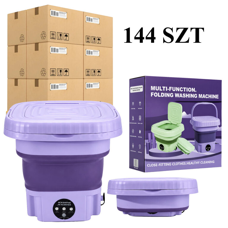 144 x Mini Pralka Przenośna Składana Automatyczna Turystyczna Podróżna 8L Kemping (1)