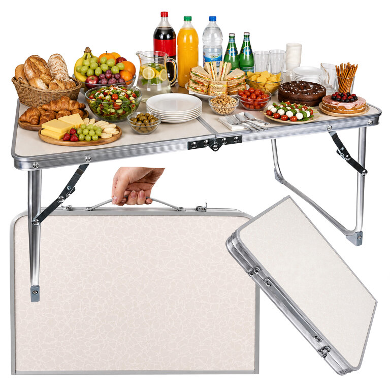 Stolik Turystyczny Składany Aluminiowy Przenośny Biwakowy Wędkarski 61x41cm (1)