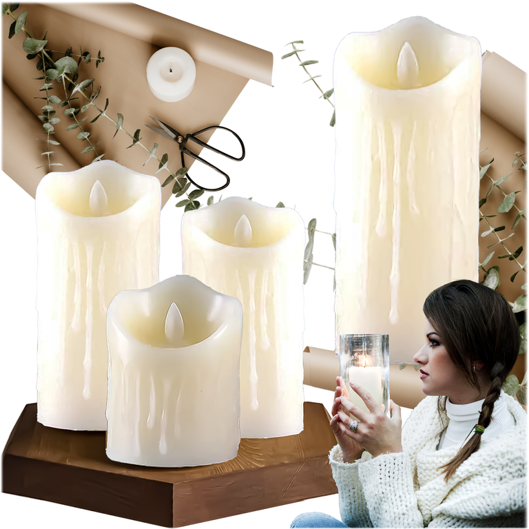 240x ŚWIECZKA LED WKŁAD DO ZNICZA EFEKT PŁOMIENIA ŚWIECA 11CM  ZESTAW BATERIE (1)