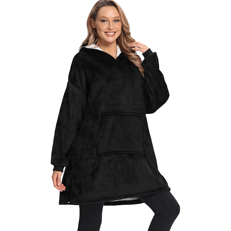 DUŻA BLUZA KOC KOCOBLUZA OVERSIZE GRUBA Z KAPTUREM SZLAFROK DAMSKA MĘSKA (11)