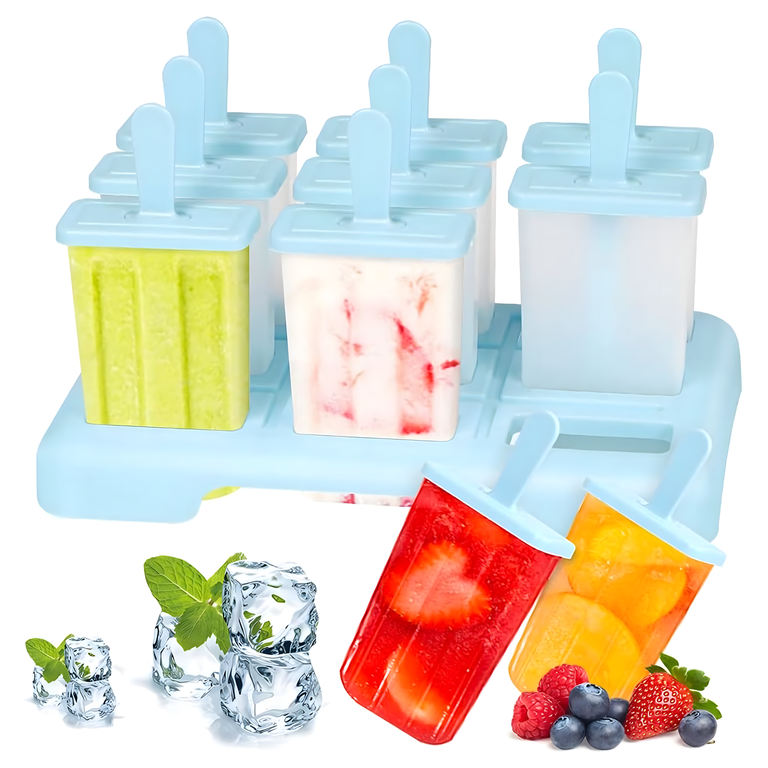 Foremki Forma do Lodów na Patyku Domowe Sorbet Lody Foremka 9 szt (1)