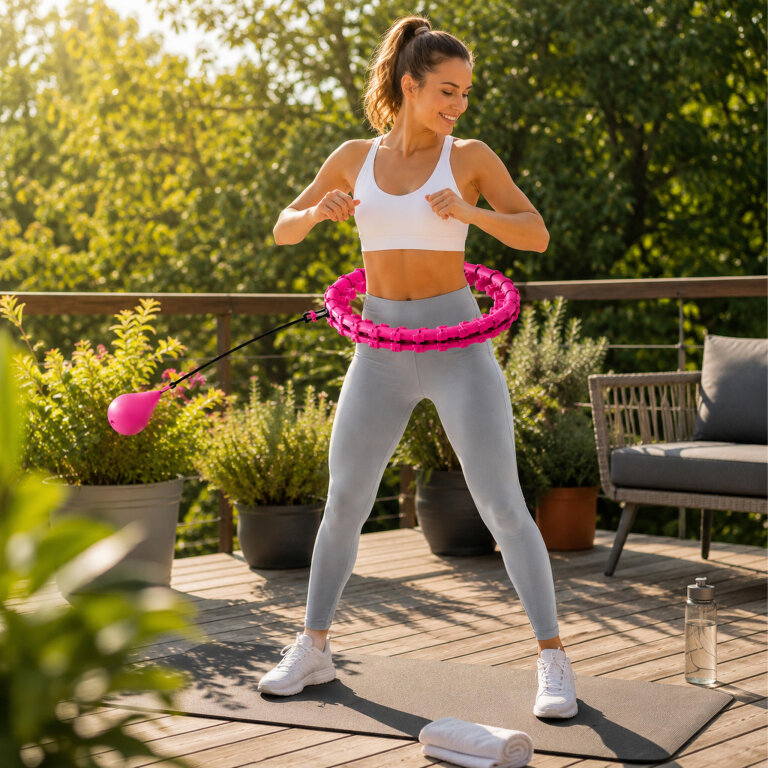 Hula Hop Hulahop z Obciązeniem i Wypustkami Odchudzające Plus Size Składane (13)