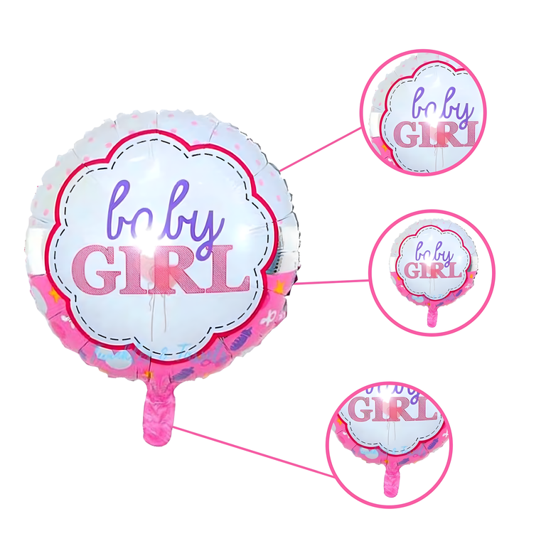 Balony na Baby Shower Bobas Dziewczynka Baby Girl Zestaw 5 szt Gwiazdki  (5)
