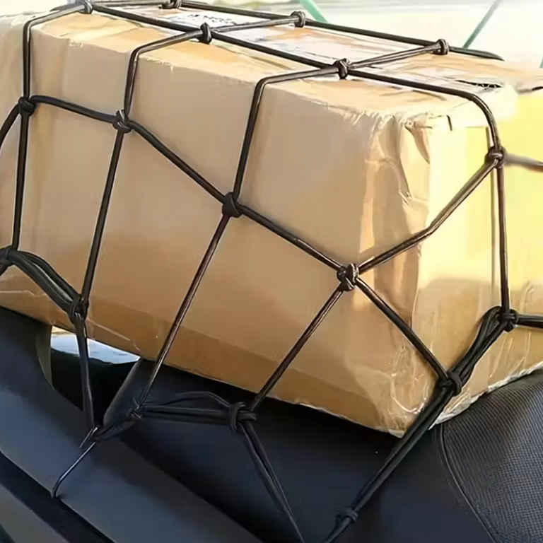 Siatka Guma Bagażowa na Kask Kufer Quad Motocyklowa Rowerowa Haki 30x30cm  (11)