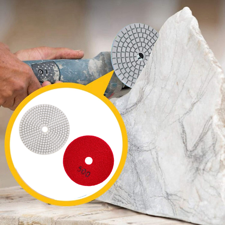 10x Tarcza Diamentowa Polerska 80mm do Szlifowania Gresu Płytek Na Rzep 500 (10)