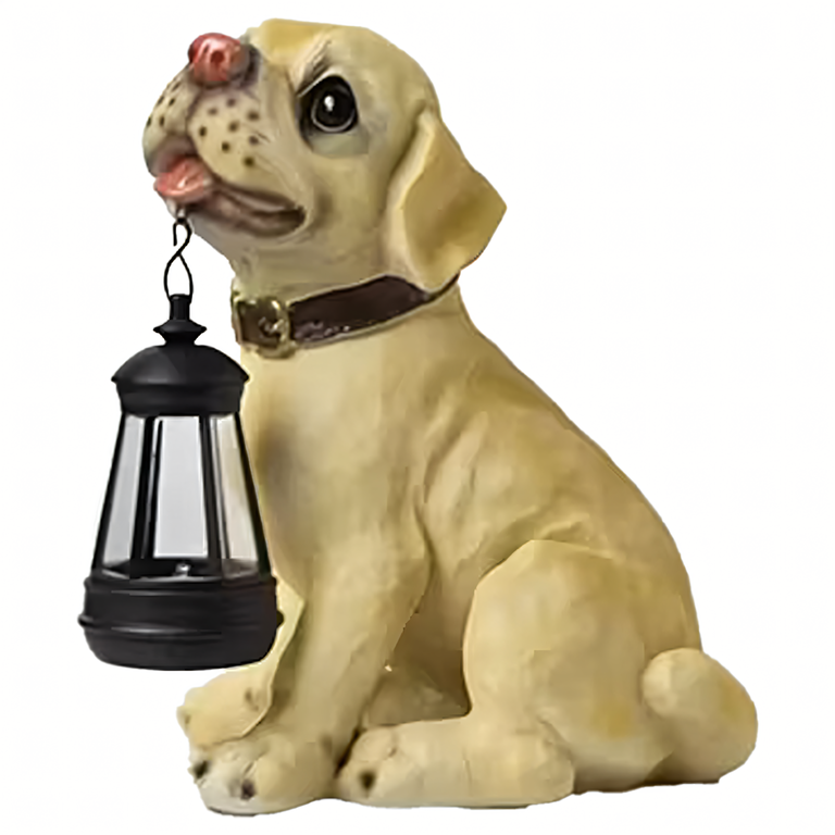 Lampa Lampka Solarna Ogrodowa Ozdobna Ozdoba Pies z Lampionem Led Dekoracja (6)