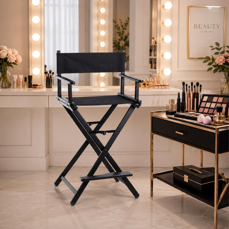 Krzesło do Makijażu Aluminiowe Kosmetyczne Reżyserskie Make-Up Składane  (12)